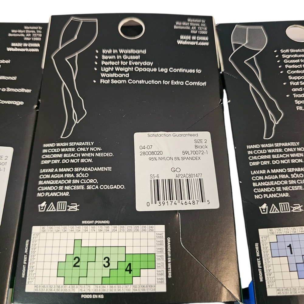 George Womens Tights Bundle 5 Pairs Size 2 Black Brown Camel Diamond Control Top - Picture 4 of 9